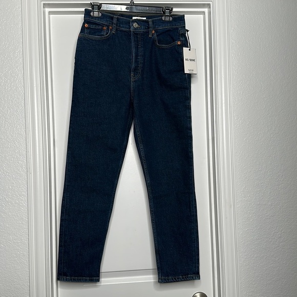Redone 90s high rise, ankle crop dark wash, size 28, inseam 26 - Picture 7 of 7